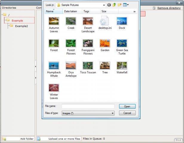 Archiv upload files screenshot