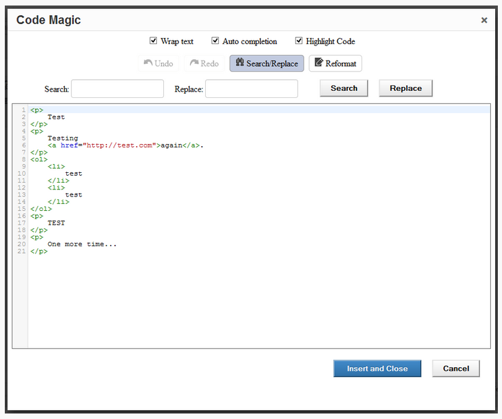 Code Magic example screenshot