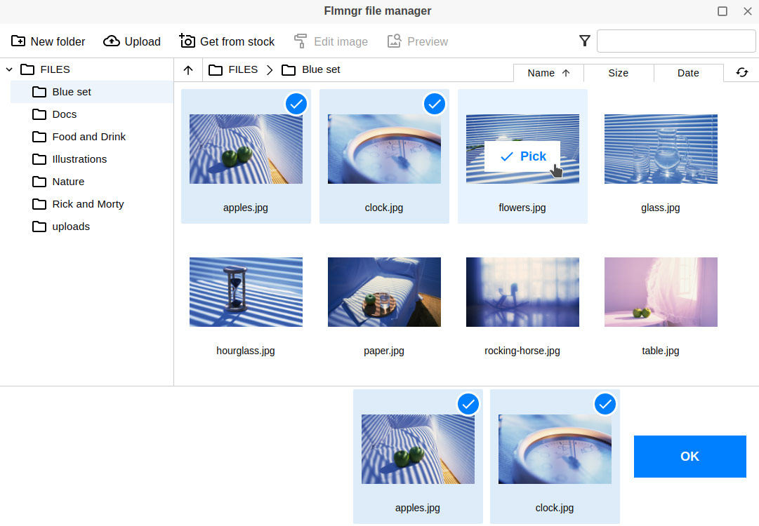 Manage image galleries
