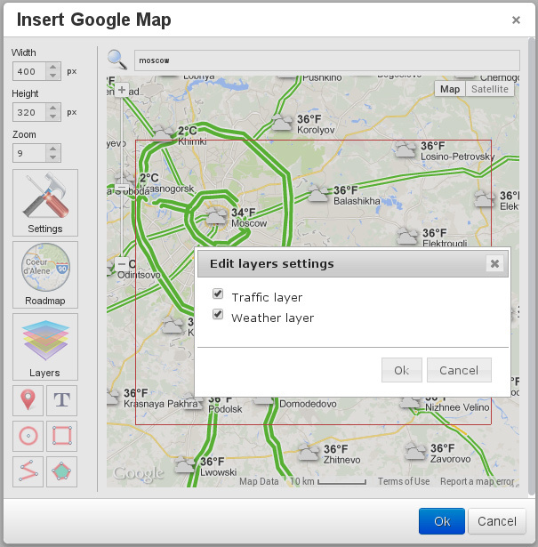 Put traffic info on map screenshot