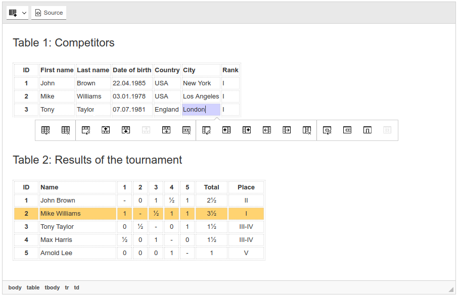 Table Tools screenshot