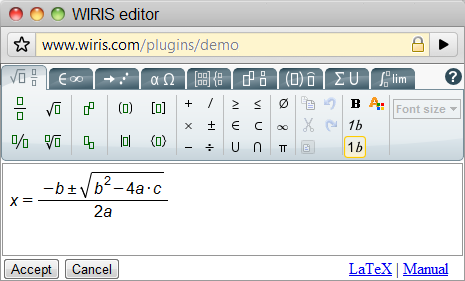 WIRIS example screenshot